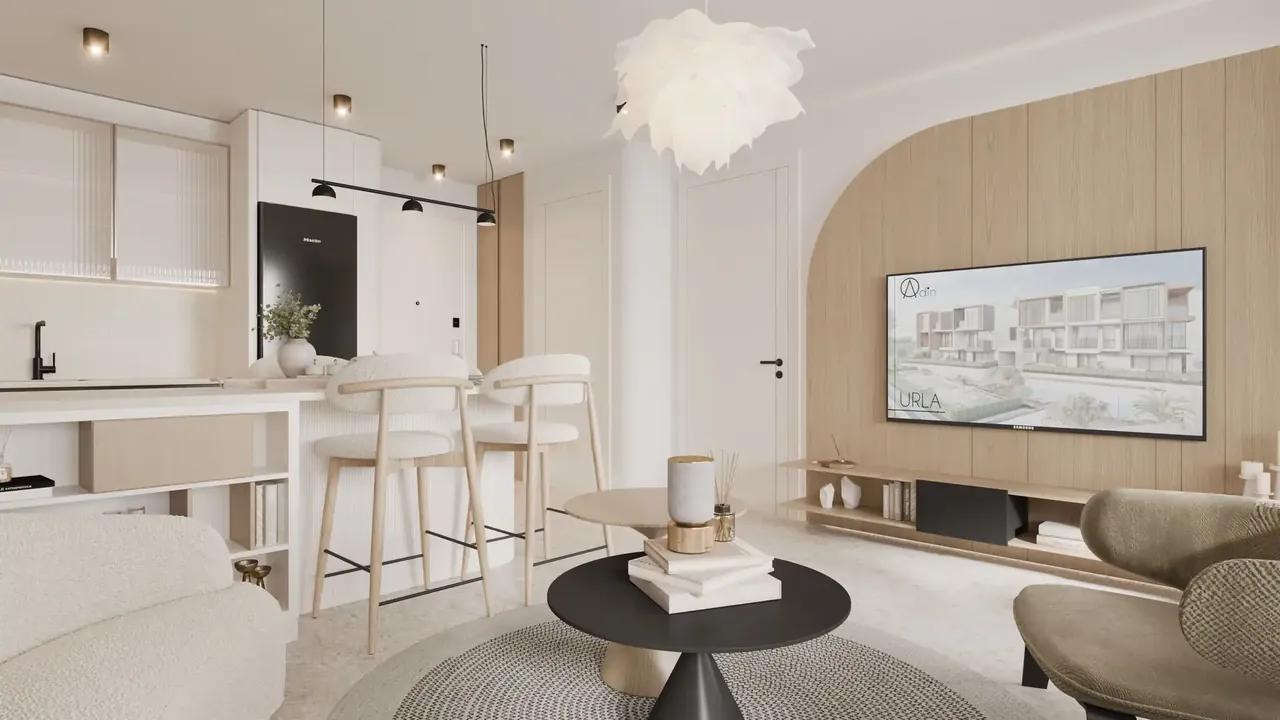 Salon ve açık mutfak